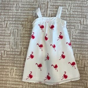 Janie and Jack linen dress with 3D flamingos- excellent condition- worn once